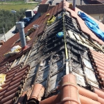 Reparación tejado quemado